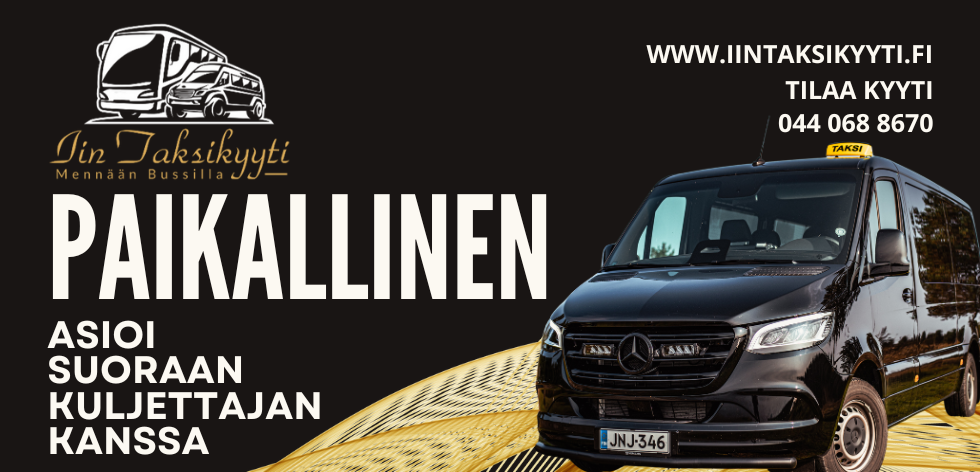 Iin taksikyyti Ilmoitus 83 x 40mm